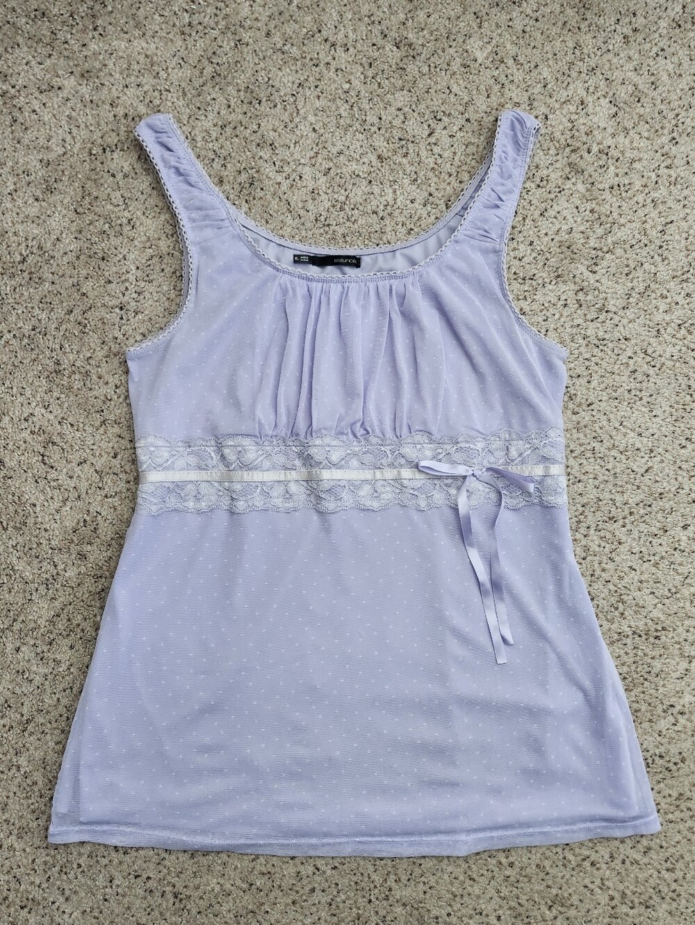 Maurices Fairy Vibes Lavender Lace-Trim Top